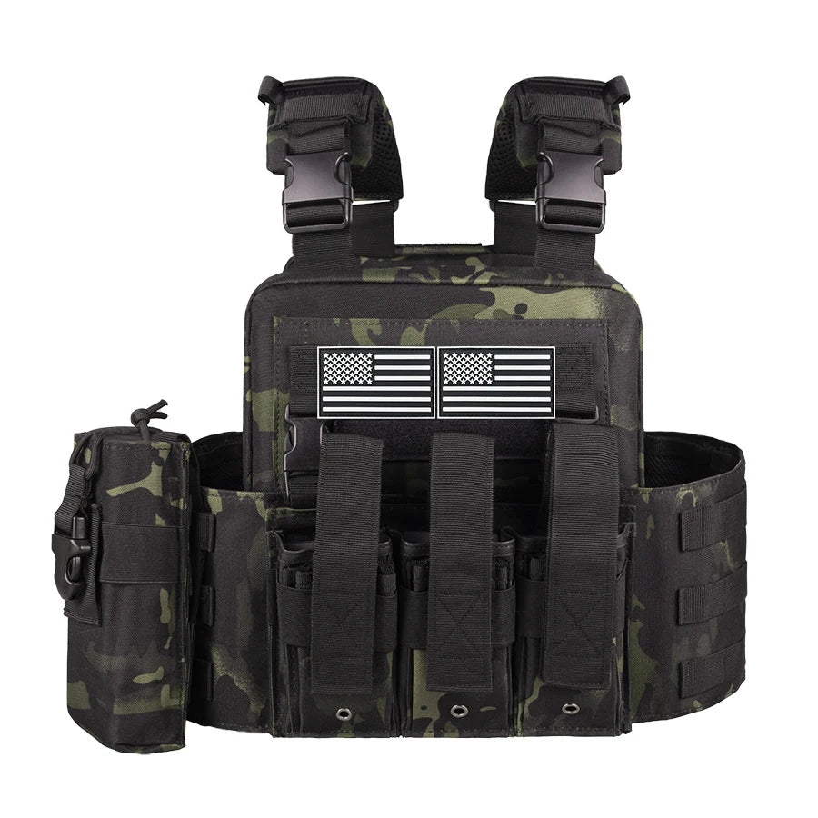 Wear resistant and tear resistant outdoor adventure vest with large capacity accessory bag on the back