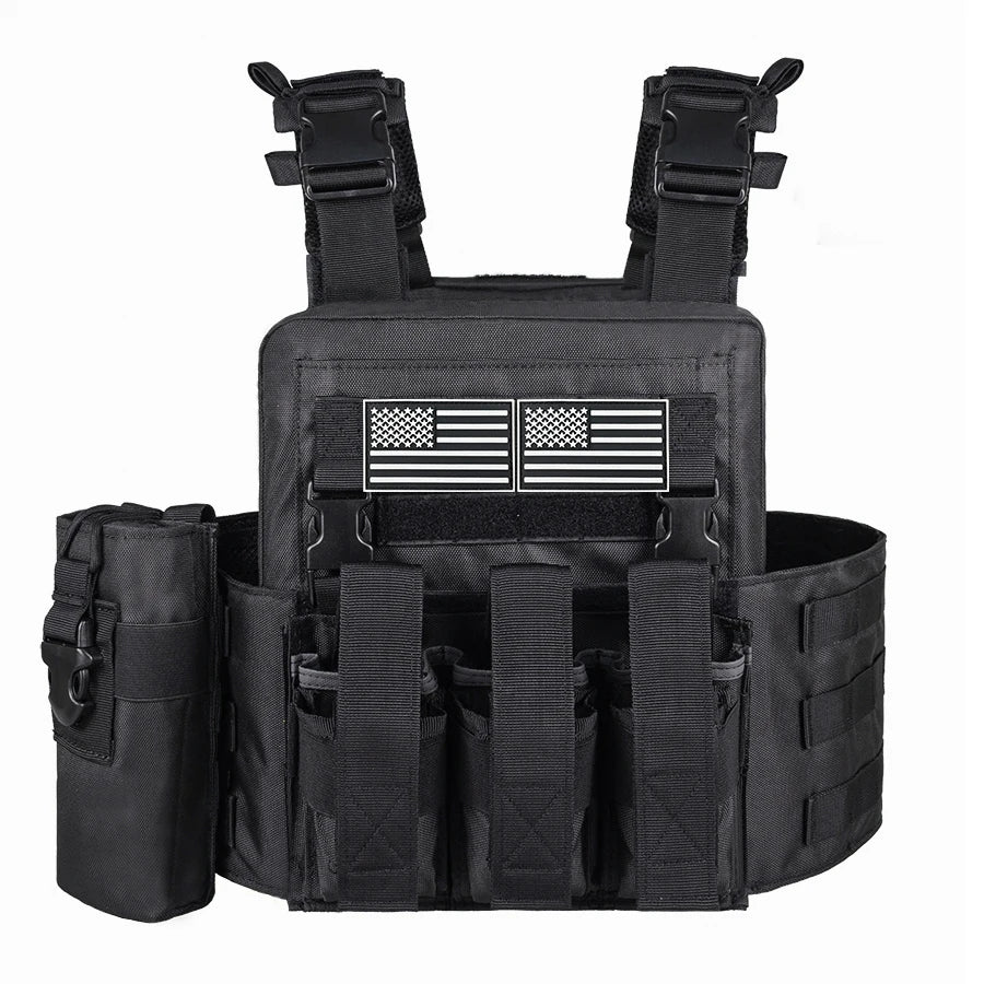 Wear resistant and tear resistant outdoor adventure vest with large capacity accessory bag on the back