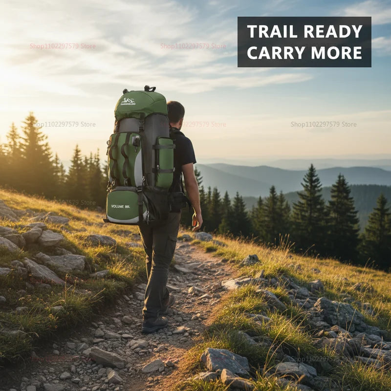 90L Waterproof Hiking Backpack Camping Rucksack Large Capacity Travel Outdoor Sports Bag for Trekking Backpacking Adventure Gear