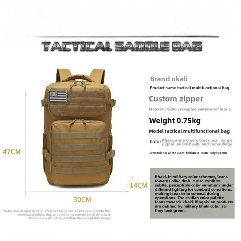 Camouflage Tactical Outdoor Hiking Backpack Double Shoulder Cycling Gear for Camping - Durable Nylon Backpack