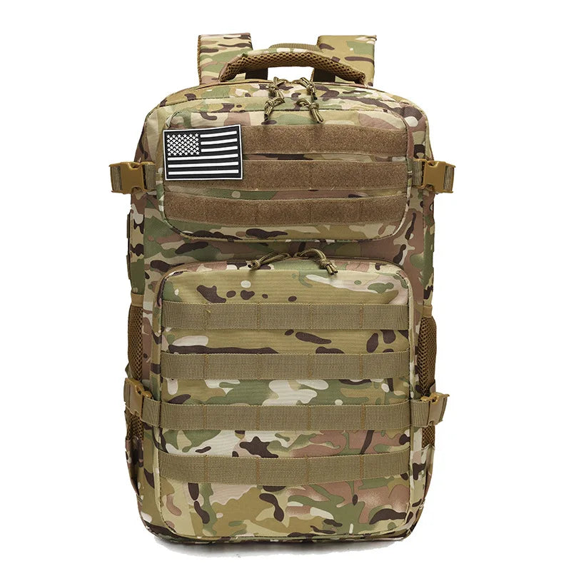 Camouflage Tactical Outdoor Hiking Backpack Double Shoulder Cycling Gear for Camping - Durable Nylon Backpack