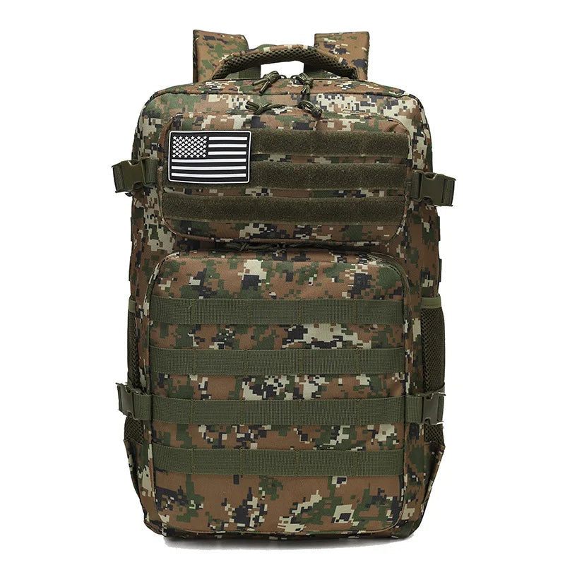 Camouflage Tactical Outdoor Hiking Backpack Double Shoulder Cycling Gear for Camping - Durable Nylon Backpack