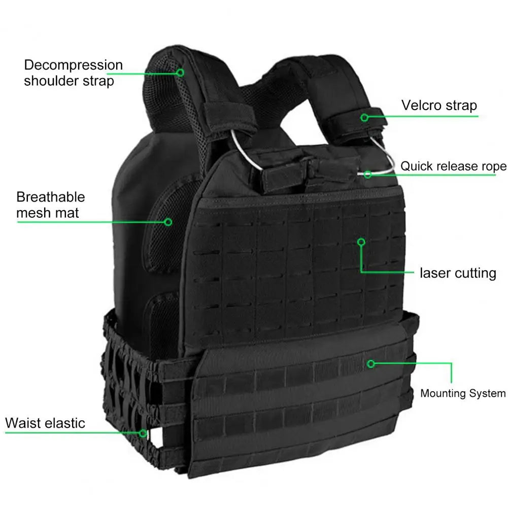 Outdoor Vest Adjustable Breathable Decompression Sleeveless Shockproof Elastic Waist Vest forHunting Outdoor