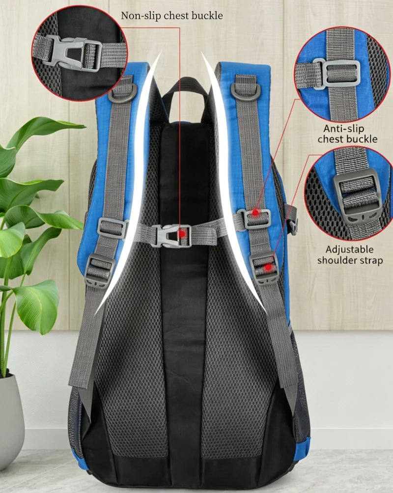 40L Outdoor Sports Hiking Bag For Men Women  Large Capacity Waterproof Travel Backpack Multifunctional Hiking Camping Backpack